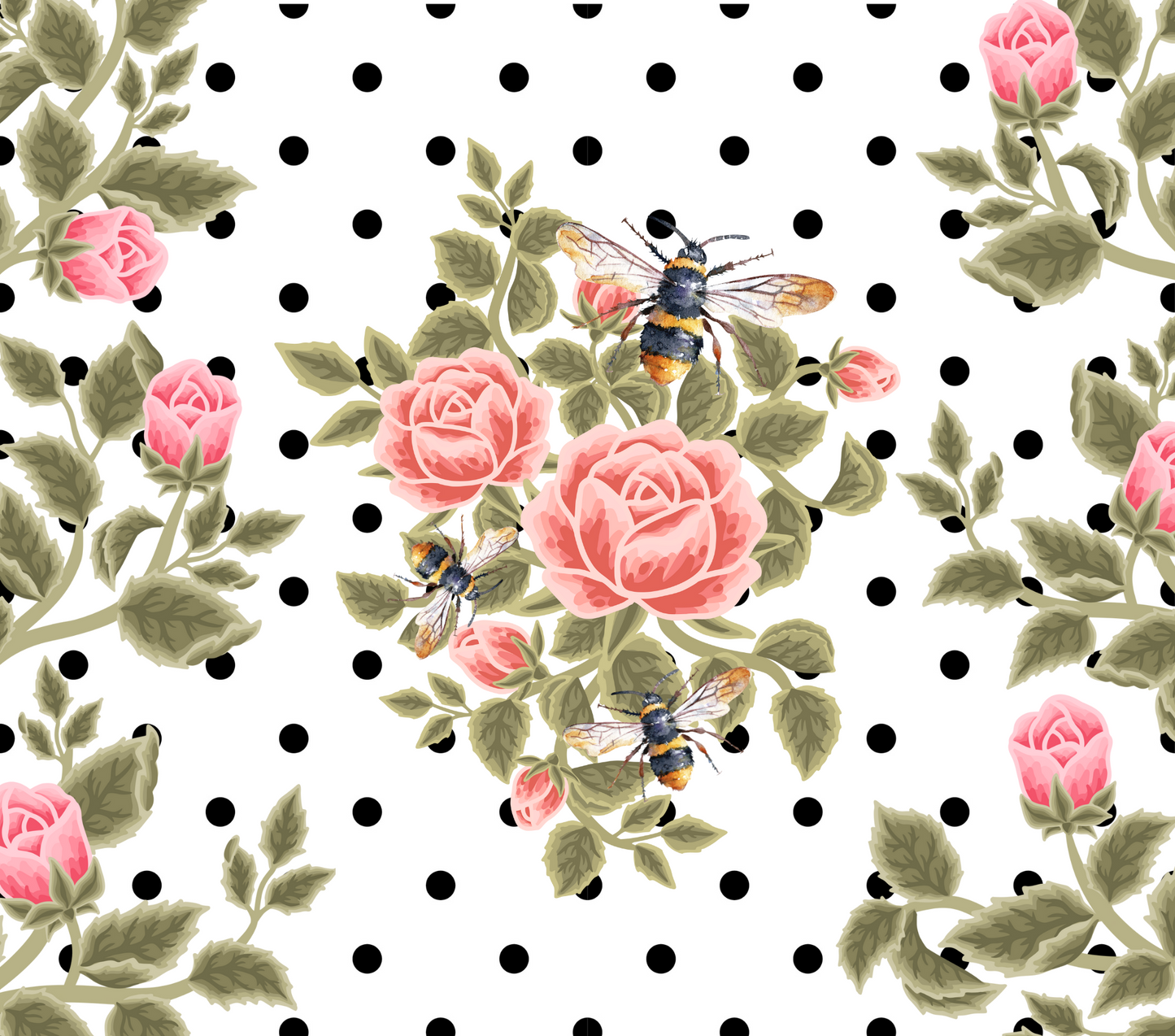 Bees and Roses tumbler