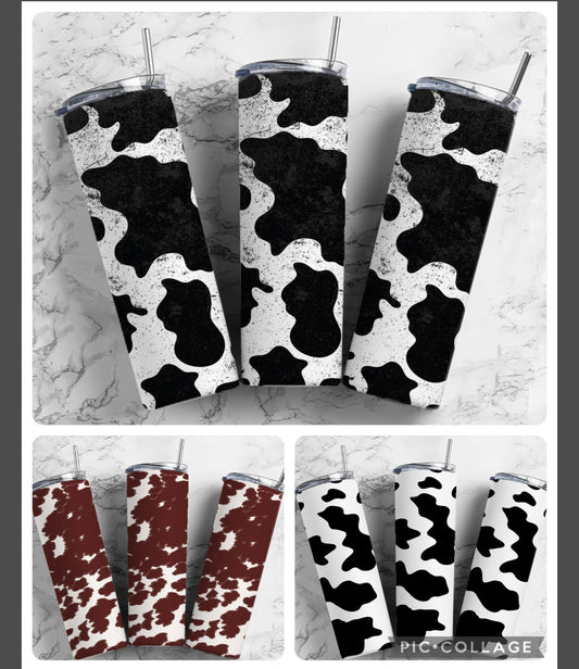 Cow print 20oz tumbler