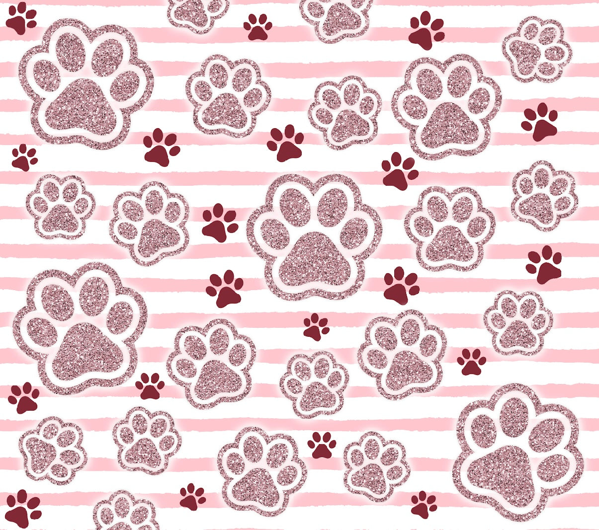 Pink paw print tumbler